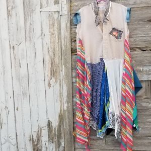ArtWear Kimono Shirt Dress Upcycled Boho Handmade